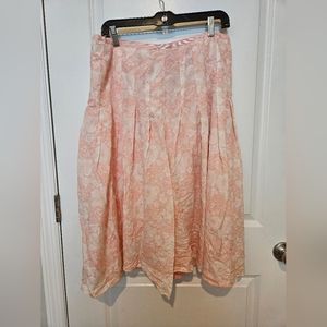 Liz Claiborne pleated pink and white flowered skirt